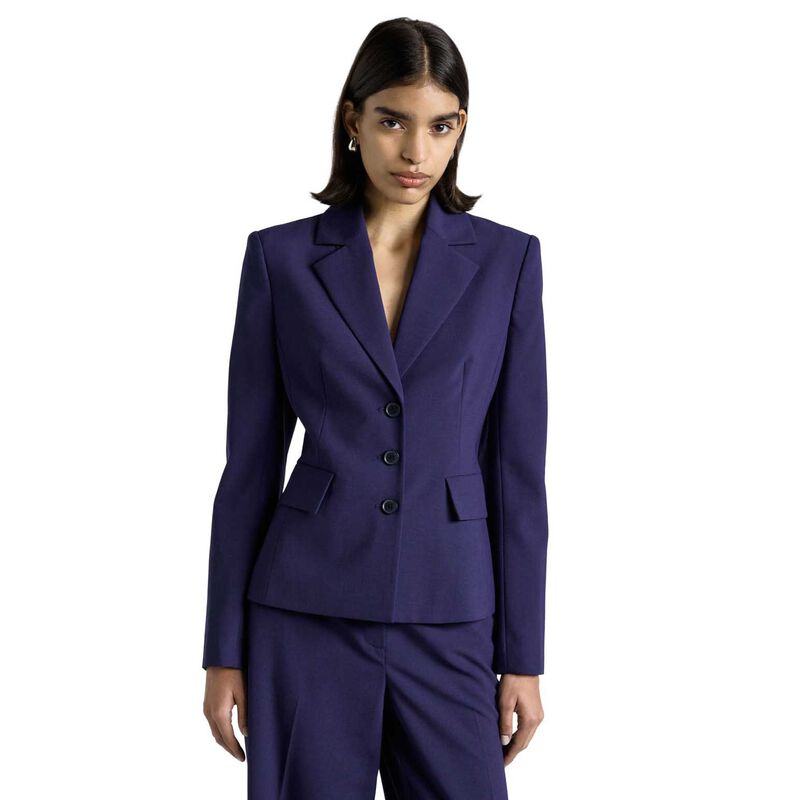 Cue Dark Cobalt European Stretch Suiting Hourglass Blazer image number 0